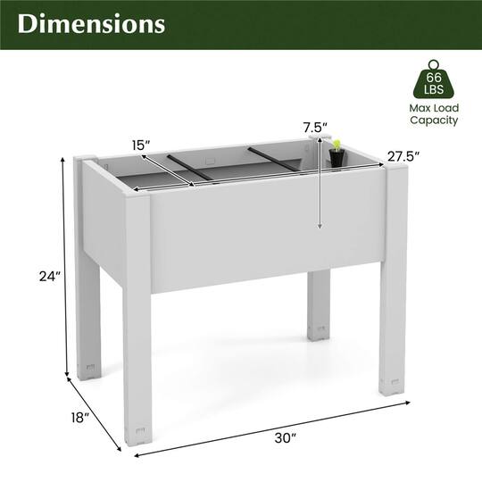 Costway 14gal. Raised Garden Bed with Water Level Indicator & Drainage Hole